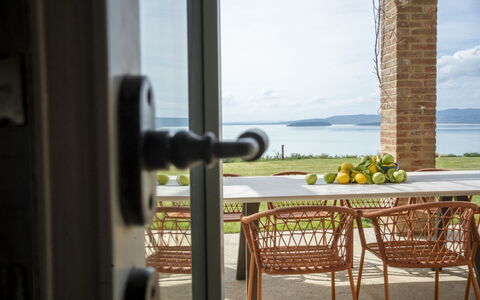 Battisole: Furniture, Wood, Outdoor Furniture, Table, Chair, Kitchen & Dining Room Table, Outdoor Table, Sea, Shade, Resort