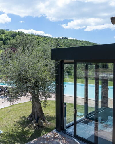 Villa Trasimena: Swimming Pool, Shade, Eco Hotel, Resort, Landscaping, Estate, Outdoor Furniture, Garden, Outdoor Structure, Backyard