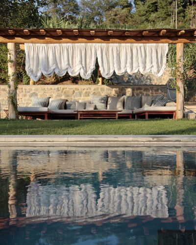 Casale le Fonti: Furniture, Outdoor Furniture, Flagstone, Swimming Pool, Shade, Leisure, Resort, Natural Material, Design, Hardwood