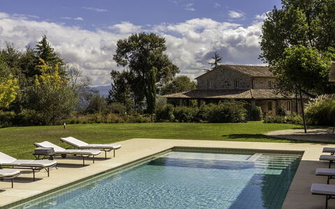 Podere Bella Vista: Swimming Pool, Estate, Garden, Resort, Outdoor Furniture, Farmhouse, Landscaping, Villa, Hacienda, Backyard