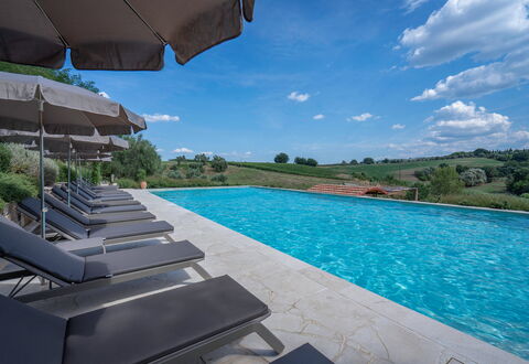 Belmonte Spereto Apartment With Pool, Montaione: Blue, Swimming Pool, Outdoor Furniture, Sunlounger, Thermae, Reflecting Pool, Resort, Eco Hotel, Water Feature, Villa