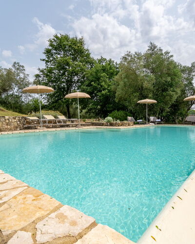 In the Heart of Chianti, Pool, Wifi, View - Lillia: Swimming Pool, Garden, Water Feature, Resort, Shade, Estate, Landscaping, Eco Hotel, Outdoor Furniture, Backyard