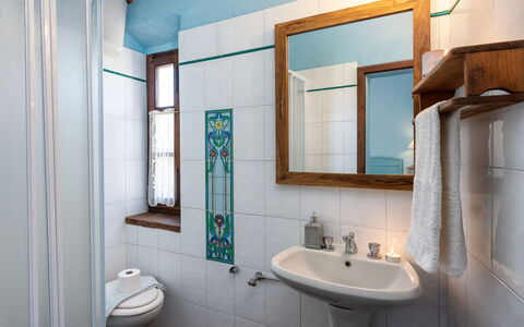 Podere Lorena, Charming Tuscan Farmhouse: Wall, Bathroom Sink, Interior Design, Plumbing Fixture, Flooring, Sink, Floor, Bathroom, Tap, Ceiling