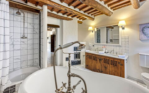 La Dimora del Chianti Dimora: Stunning Tuscan Ston: Plumbing Fixture, Home, Tap, Plumbing, Light Fixture, Bathroom, Sink, Hotel, Cabinetry