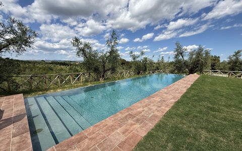 Villa del Mangia, 5Panoramic Pool and Chef Service: Swimming Pool, Composite Material, Landscaping, Walkway, Reflection, Water Feature