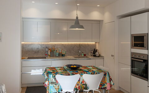 La Casa Dei Mandarini: Furniture, Interior Design, Flooring, Wall, Floor, Wood, Light Fixture, Ceiling, Kitchen, Lighting