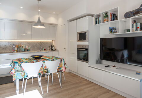 La Casa Dei Mandarini: Furniture, Interior Design, Kitchen, Flooring, Wall, Kitchen Appliance, Countertop, Cabinetry, Wood, Ceiling