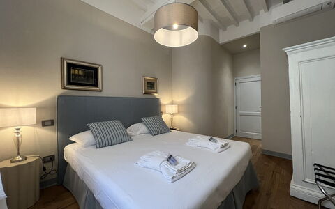 Via Roma 39: Bed, Bedroom, Bedding, Bed Sheet, Interior Design, Furniture, Bed Frame, Linens, Room, Floor