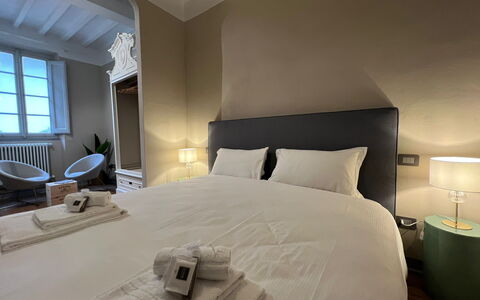 Via Roma 39: Bedroom, Bed, Interior Design, Bed Sheet, Bedding, Floor, Furniture, Ceiling, Room, Linens