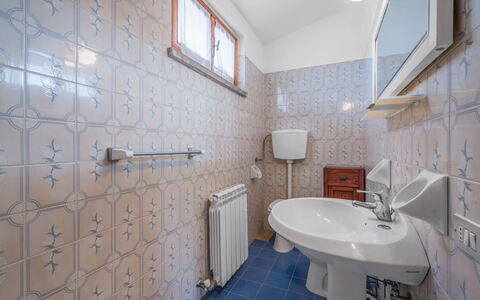 Il Campino, Pool, Montaione: Flooring, Floor, Plumbing Fixture, Interior Design, Ceiling, Tile, Room, Bathroom, Plumbing, Sink