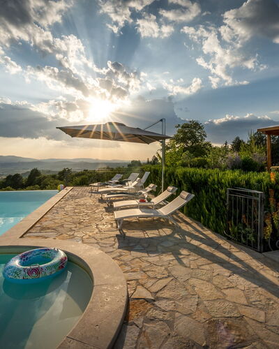 Casale Sunset: Swimming Pool, Landscape, Sunlight, Eco Hotel, Resort, Outdoor Furniture, Leisure, Landscaping, Evening, Umbrella