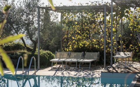Il Canto Del Maggio: Swimming Pool, Outdoor Furniture, Resort, Composite Material, Shade, Eco Hotel, Sunlounger, Backyard, Chair, Landscaping