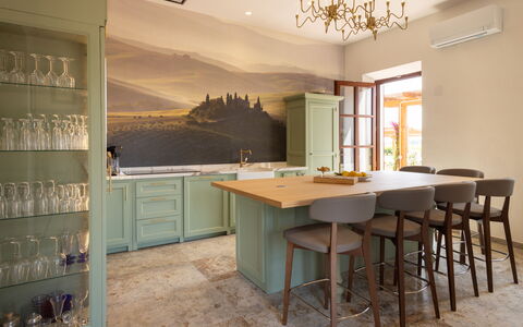 Villa Leone Reale: Furniture, Interior Design, Wood, Flooring, Countertop, Kitchen, Cabinetry, Ceiling, Lighting, Floor