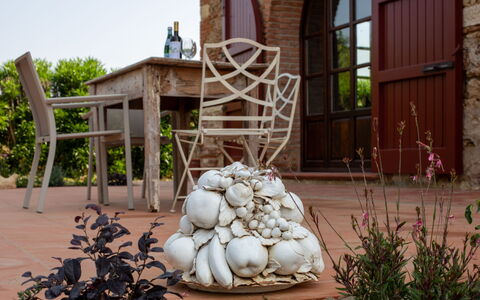 Villa Leone Reale: Flowerpot, Outdoor Table, Outdoor Furniture, Houseplant, Garden, Chair, Landscaping, Vase, Patio, Backyard