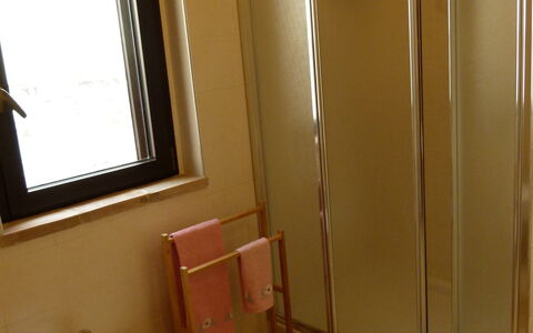 Casa Salvia, Ac, Wifi, Narni: Plumbing Fixture, Bathroom, Flooring, Floor, Plumbing, Shower Door, Tile, Shower, Room, Glass