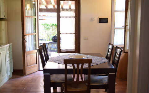 Oasi Della Pergola: Furniture, Flooring, Dining Room, Chair, Floor, Wood, Table, Interior Design, Kitchen & Dining Room Table, Lighting