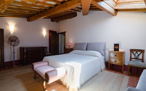 Mensano Old Town Apartment: Furniture, Interior Design, Bed, Flooring, Wall, Floor, Bedroom, Wood, Room, Ceiling