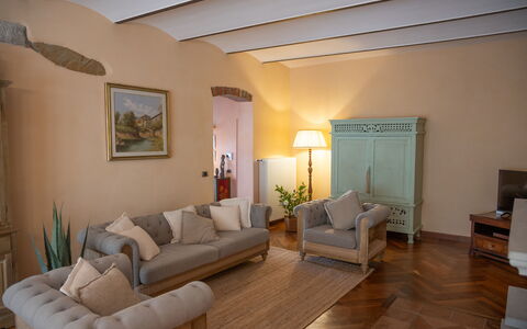 The Tuscan Retreat Spa: Furniture, Interior Design, Flooring, Couch, Wood, Floor, Room, Textile, Living Room, Lighting