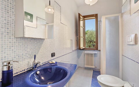 Villa Costa al Bagno: Flooring, Plumbing Fixture, Interior Design, Floor, Tap, Bathroom Sink, Sink, Plumbing, Bathroom, Home