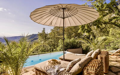 Villa Chiovada: Outdoor Furniture, Furniture, Umbrella, Resort, Shade, Eco Hotel, Chair, Swimming Pool, Leisure, Sunlounger