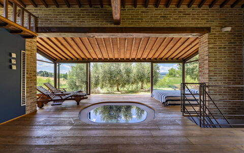 Aqua Bio Retreat: Wood, Furniture, Flooring, Ceiling, Floor, Interior Design, Architecture, Swimming Pool, Resort, Chair