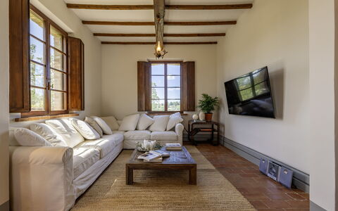 Aqua Bio Retreat: Furniture, Interior Design, Flooring, Wall, Couch, Wood, Floor, Living Room, Home, Room