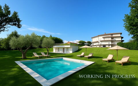 Villa al Glicine Proprietà: Swimming Pool, Garden, Land Lot, Lawn, Shade, Resort, Estate, Landscaping, Yard, Outdoor Furniture