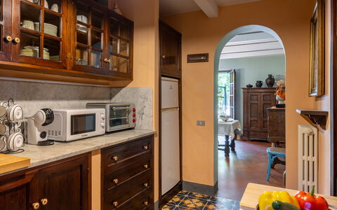 Podere la Botte, Pool, Lari: Furniture, Interior Design, Cabinetry, Flooring, Wood, Floor, Countertop, Kitchen, Drawer, Cupboard