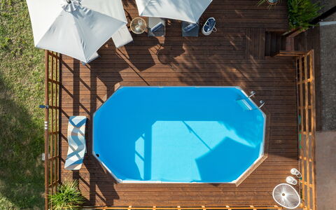 Podere la Botte, Pool, Lari: Blue, Swimming Pool, Composite Material, Outdoor Furniture, Umbrella, Resort, Eco Hotel, Leisure, Shade, Sunlounger