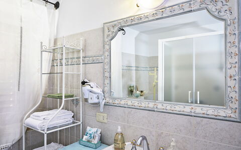 Villa Medicea Lo Sprocco: Interior Design, Plumbing Fixture, Bathroom, Mirror, Plumbing, Floor, Tap, Room, Sink, Bathroom Sink