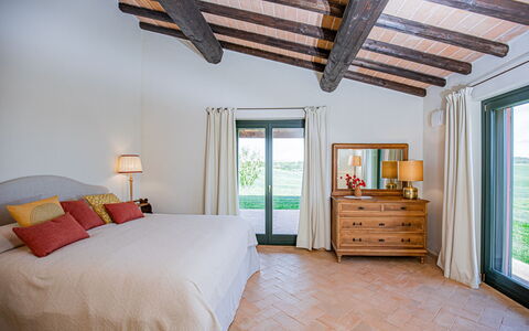 Villa Lodolaio: Furniture, Wood, Interior Design, Flooring, Floor, Ceiling, Home, Bed, Bedroom, Room
