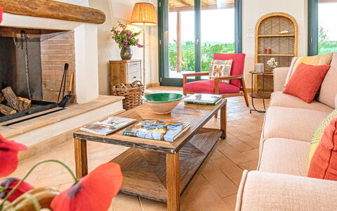 Villa Lodolaio: Furniture, Interior Design, Wood, Table, Flooring, Room, Chair, Living Room, Home, Floor