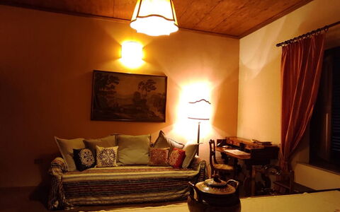 Villa Luce San Miniato: Furniture, Interior Design, Wall, Ceiling, Lighting, Flooring, Floor, Room, Light Fixture, Brown