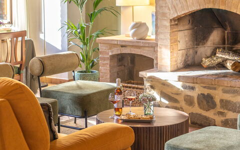 Podere Peteglia: Furniture, Interior Design, Flooring, Wall, Floor, Wood, Living Room, Couch, Room, Chair