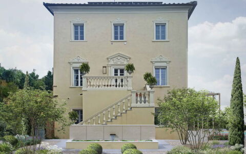 Villa Elisa: Facade, Architecture, Home, Residential Area, Urban Design, Estate, Mansion, Garden, Balcony, Villa