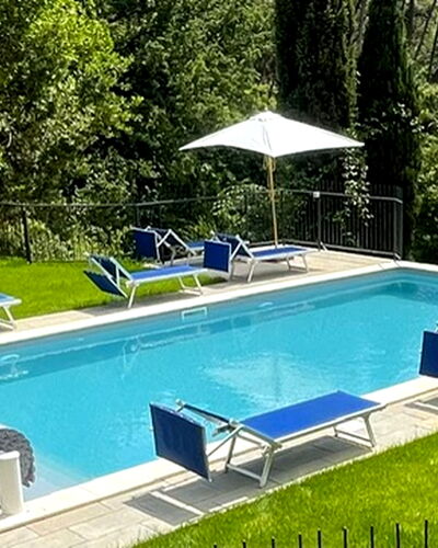 Villa Il Torrazzo, Vista Mare, Massarosa: Swimming Pool, Outdoor Furniture, Composite Material, Sunlounger, Shade, Garden, Leisure, Resort, Landscaping, Design