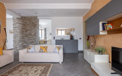 Casa Lory, Monteriggioni, Siena: Furniture, Interior Design, Flooring, Couch, Wall, Floor, Living Room, Wood, Room, Ceiling