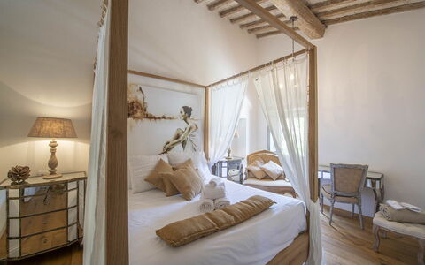 Villa Marinella: Furniture, Interior Design, Bedroom, Wood, Bed, Floor, Flooring, Lighting, Home, Ceiling