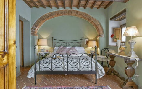 Villa delle Rose: Furniture, Interior Design, Bed, Bedroom, Ceiling, Flooring, Bedding, Room, Floor, Bed Frame
