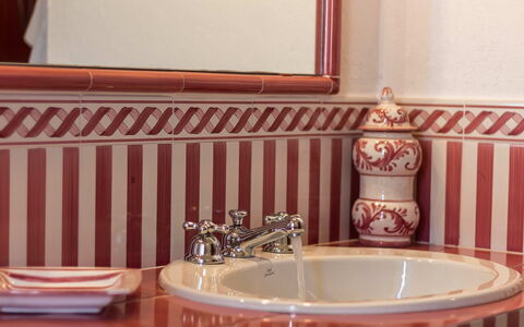 Villa Molinazzo 14: Interior Design, Bathroom Sink, Plumbing Fixture, Tap, Room, Plumbing, Porcelain, Bathroom, Tile, Sink