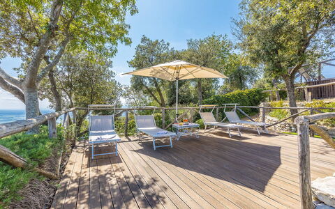 Villa Bastiano: Outdoor Furniture, Shade, Garden, Hardwood, Chair, Deck, Eco Hotel, Plank, Landscaping, Balcony
