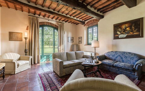 Villa Il Castagno: Wall, Furniture, Home, Chair, Living Room, Villa, Estate, Couch, Brick