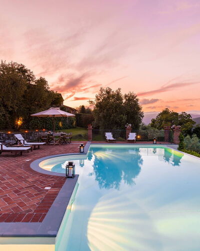 Villa Il Castagno: Swimming Pool, Landscape, Resort, Dusk, Eco Hotel, Estate, Hacienda, Evening, Villa, Farmhouse