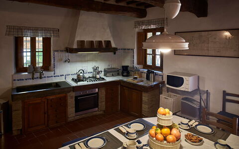 Villa Novellina: Furniture, Kitchen, Interior Design, Flooring, Wood, Kitchen Appliance, Countertop, Cabinetry, Home, Ceiling