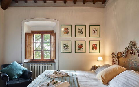 Villa Novellina: Furniture, Interior Design, Wall, Bed, Bedroom, Wood, Flooring, Ceiling, Room, Floor