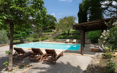 Villa la Foresta: Outdoor Furniture, Estate, Hacienda, Shade, Garden, Flagstone, Backyard, Courtyard, Villa, Swimming Pool