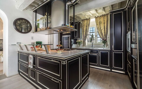 Villa Chianti: Interior Design, Kitchen, Flooring, Lighting, Ceiling, Countertop, Furniture, Cabinetry, Light Fixture, Room