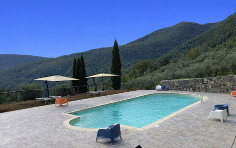 Borgo Antico, Pool, Barberino del Mugello: Mountainous Landforms, Swimming Pool, Mountain, Hill, Mountain Range, Hill Station, Resort, Outdoor Furniture, Eco Hotel, Ridge