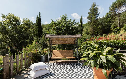 Villa Essiccatoio: Furniture, Outdoor Furniture, Garden, Shrub, Chair, Plant Community, Outdoor Table, Shade, Flowerpot