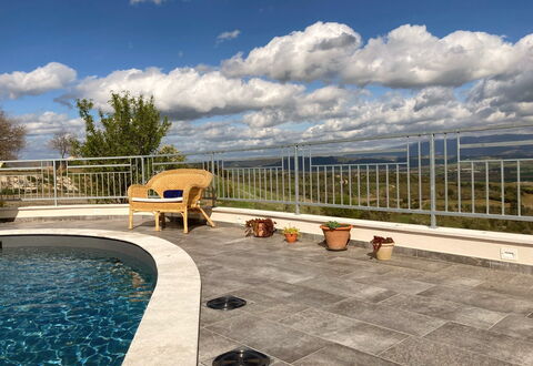 Villa Ombrone: Outdoor Furniture, Swimming Pool, Composite Material, Flagstone, Shade, Chair, Concrete, Tile, Resort, Water Feature